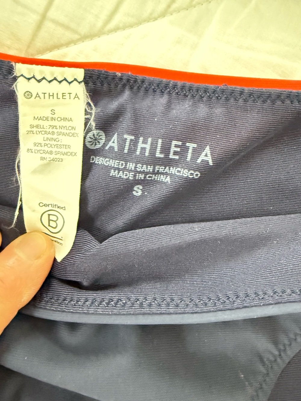 Athleta Navy/Red Zip-Front High Neck Bikini Set-SML - Picture 6 of 10